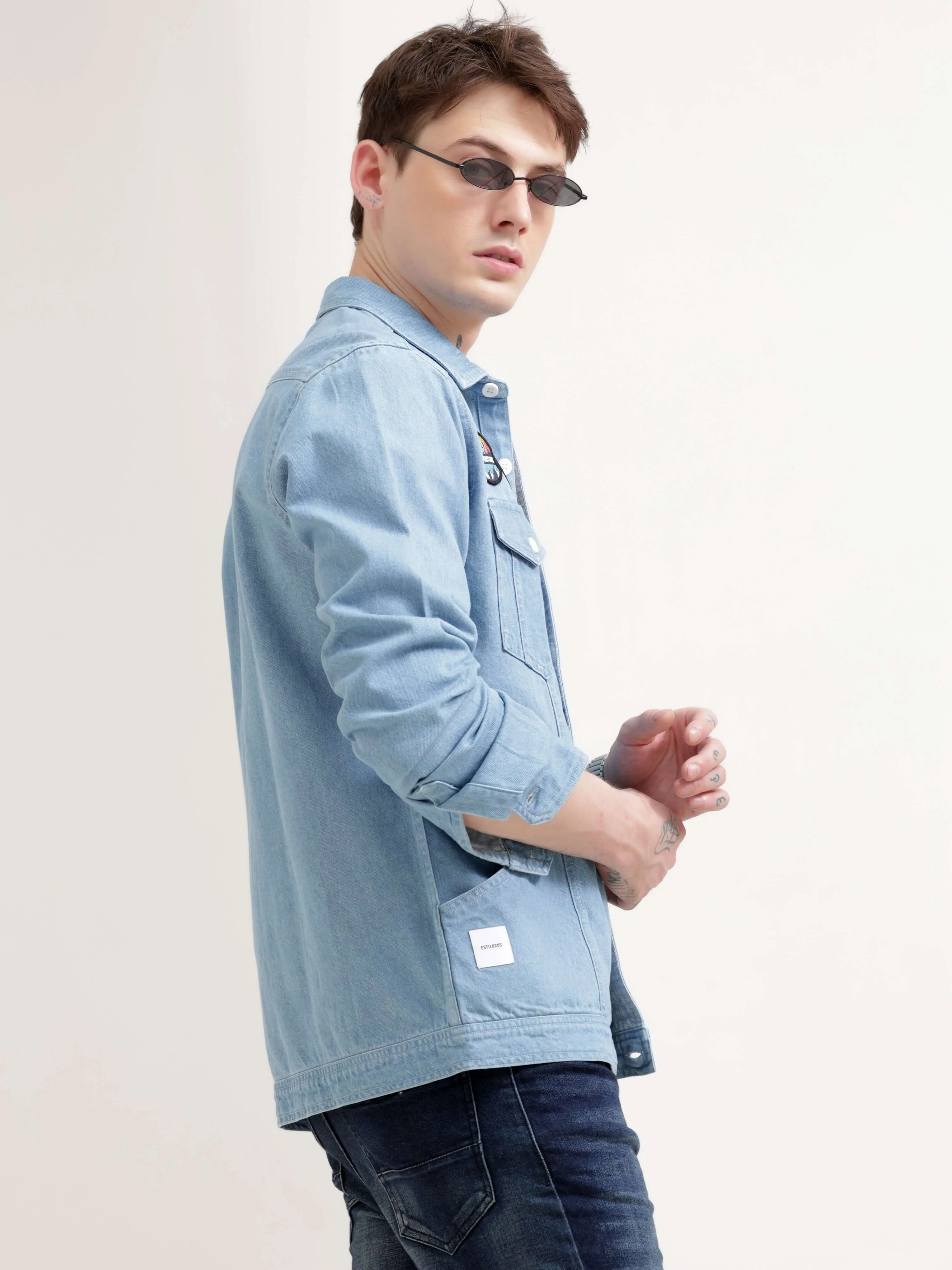 Ice Blue Denim Street Overshirt