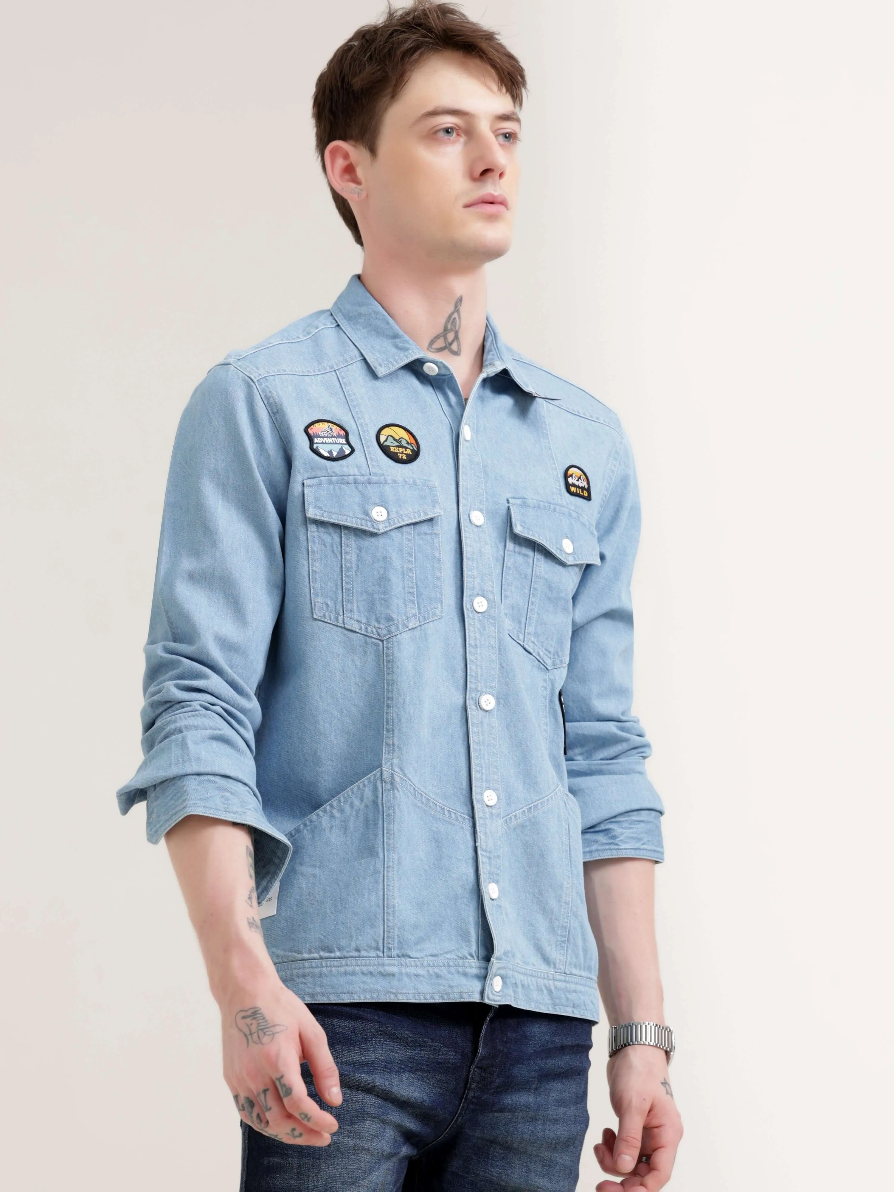 Ice Blue Denim Street Overshirt