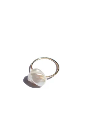 Imogen — Pearl skinny gold ring