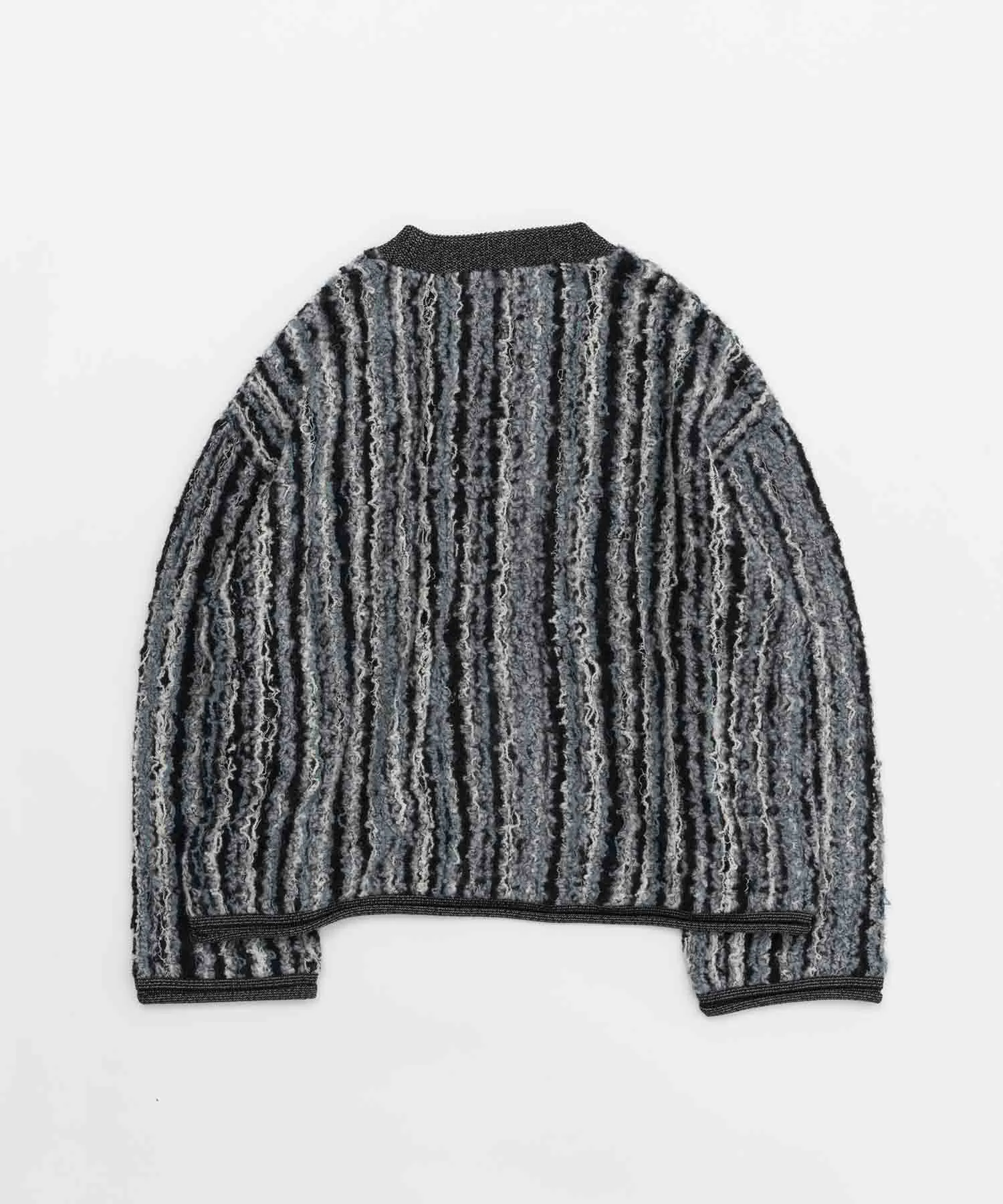 Irregular Inlay Knitting Prime-Over Crew Neck Knit Pullover