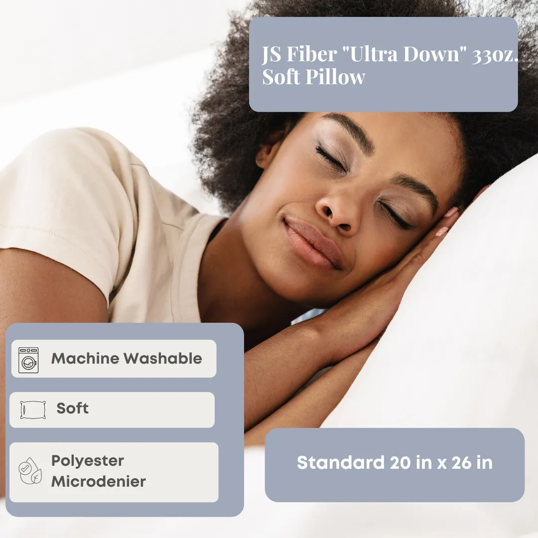 JS Fiber "Ultra Down" 33oz. Soft Pillow | Standard Size