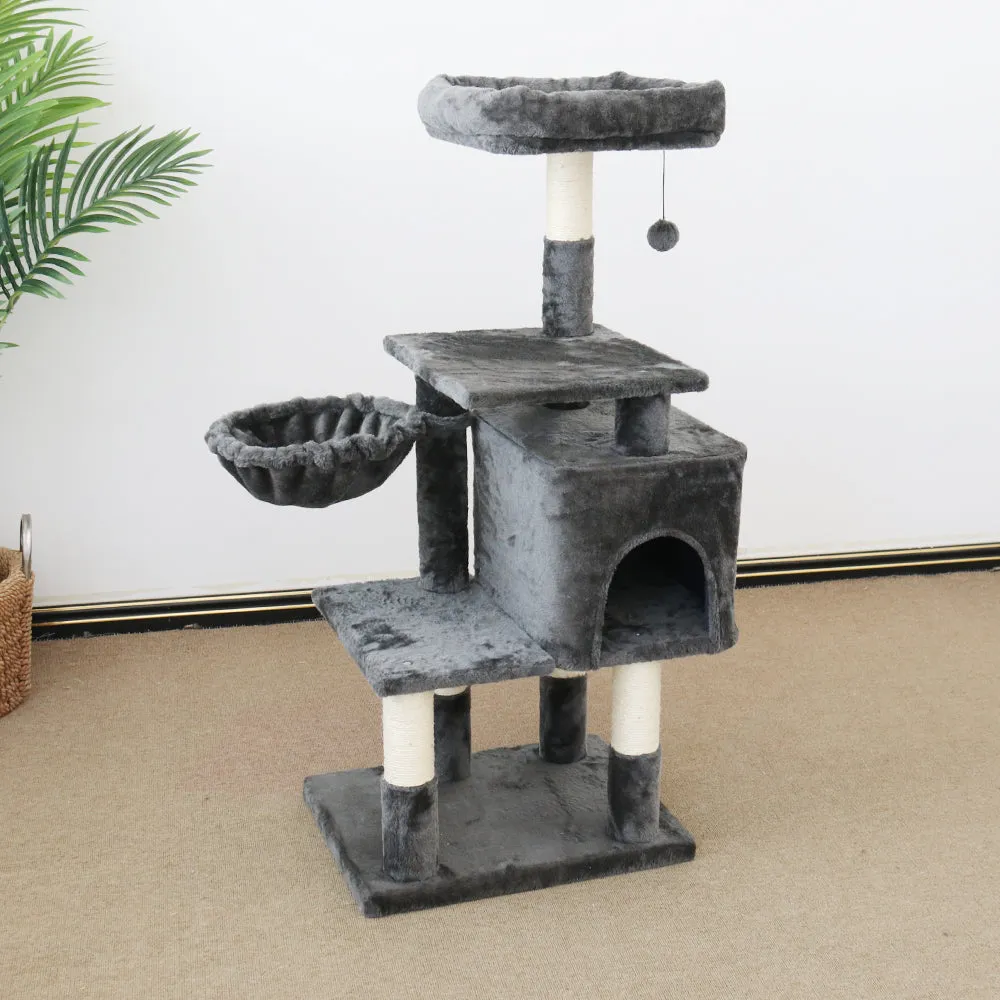 Jute Twine Cat Scratching Tree, Multiple Platforms, 112cm - CATIO