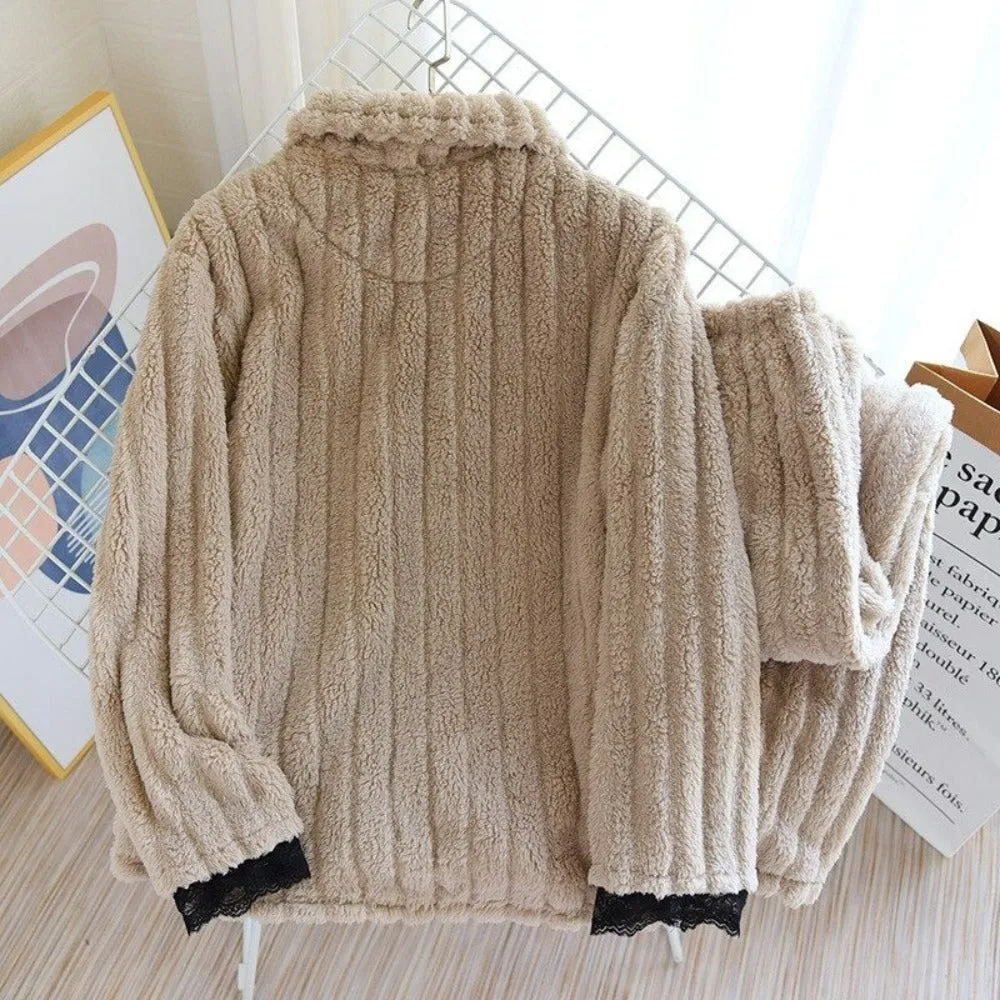 Khaki Velvet Long-Sleeved Suit