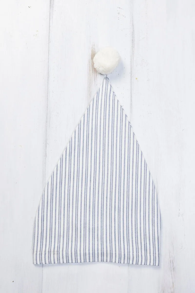 Lee Valley Cotton Flannel Nightcap - Blue/Ivory Stripe