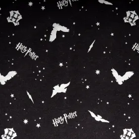 Licensed Flannelette Print - Harry Potter - Logo - Black