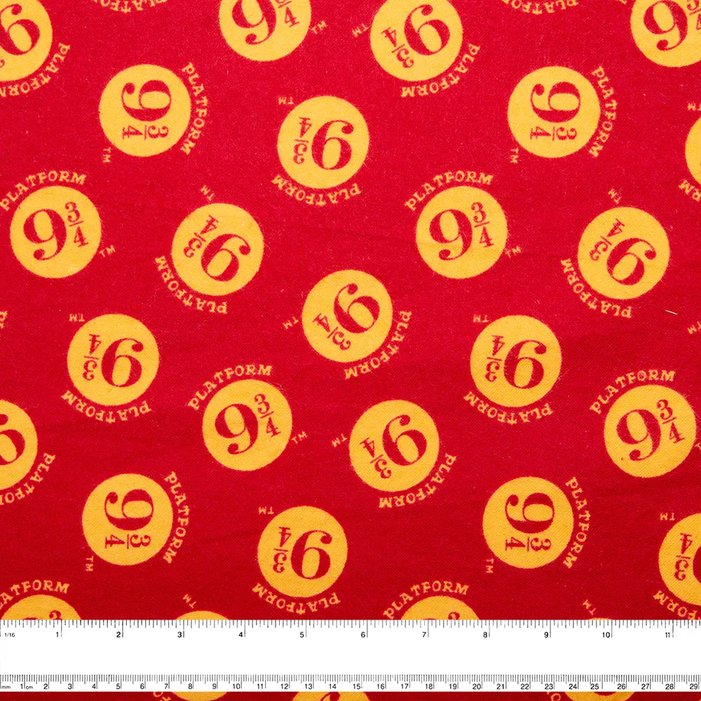 Licensed Flannelette Print - Harry Potter - Platform - Red
