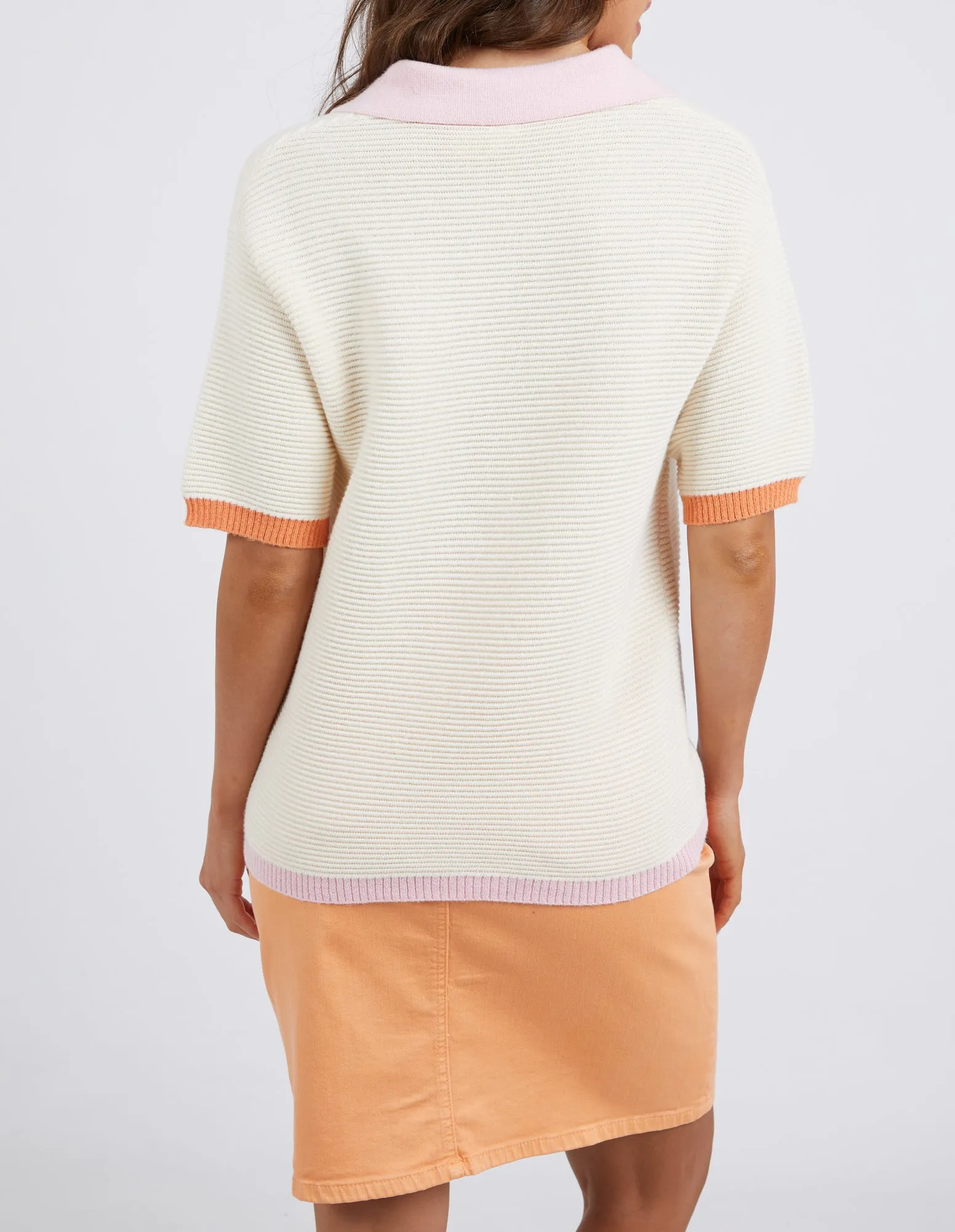 Lillian Short Sleeve Knit Coconut & Mango