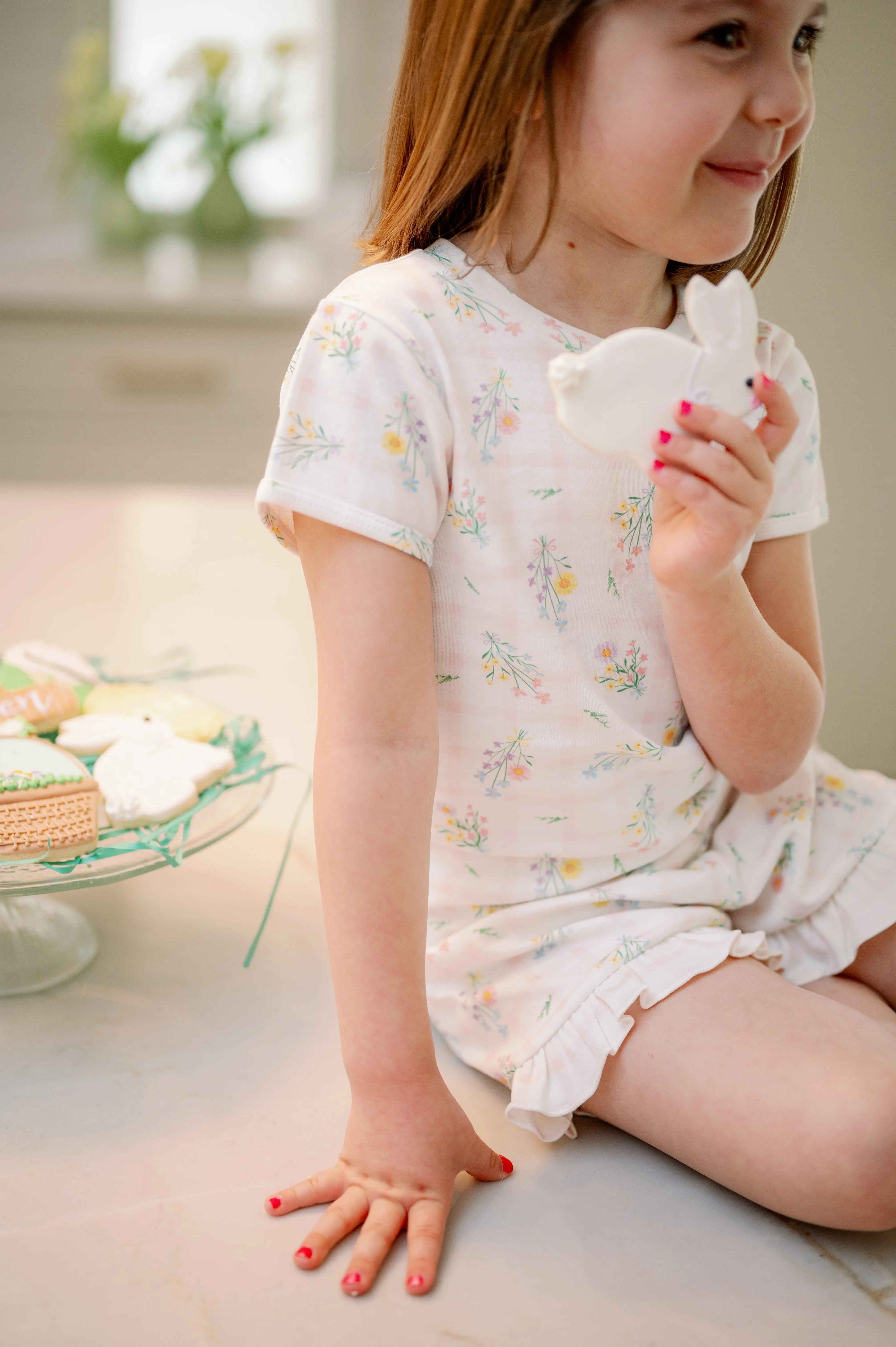 Lily Play Set | Pink Windowpane Floral Knit (5)