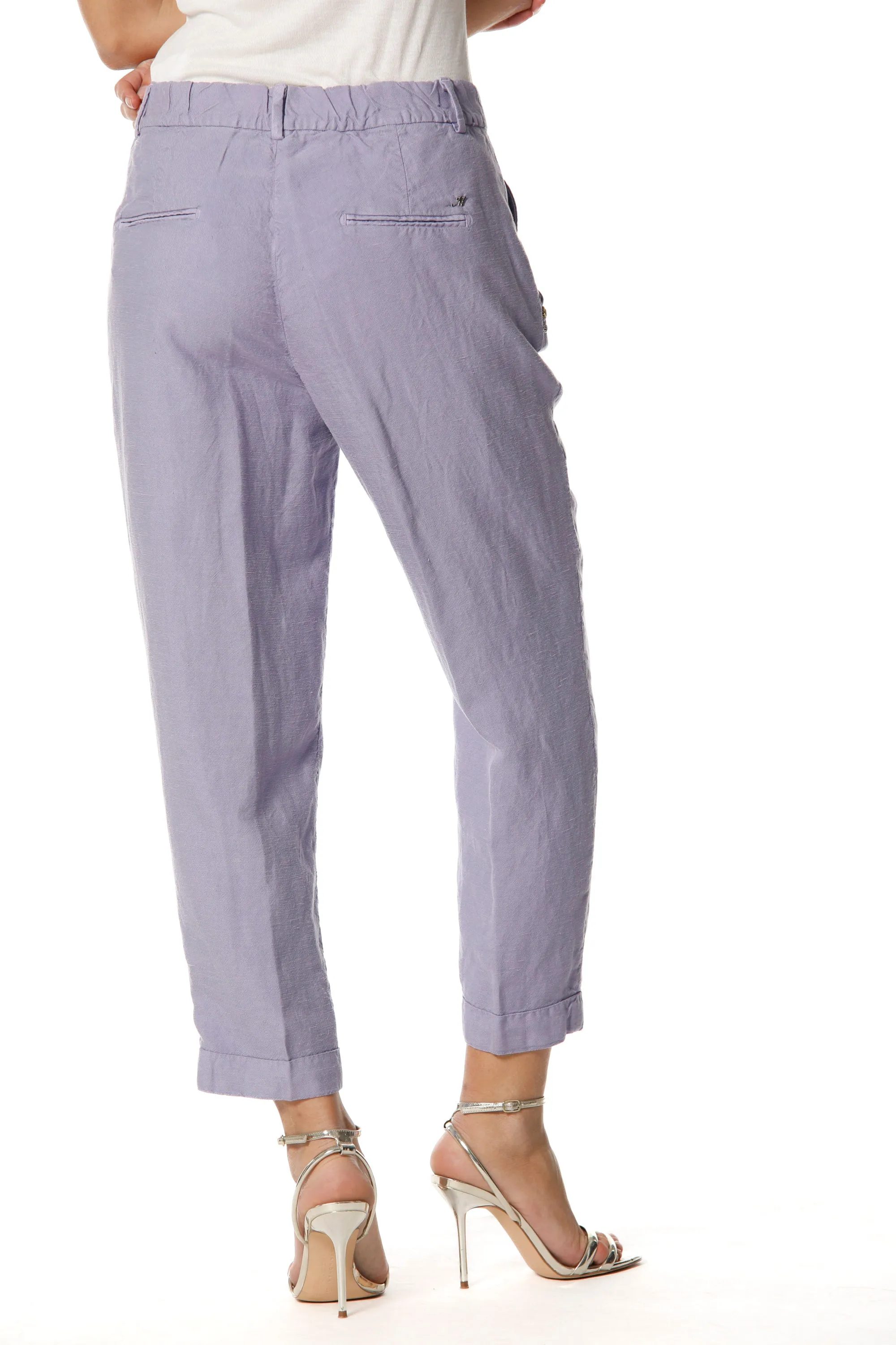 Linda Summer pantalone chino donna in tencel e lino relaxed
