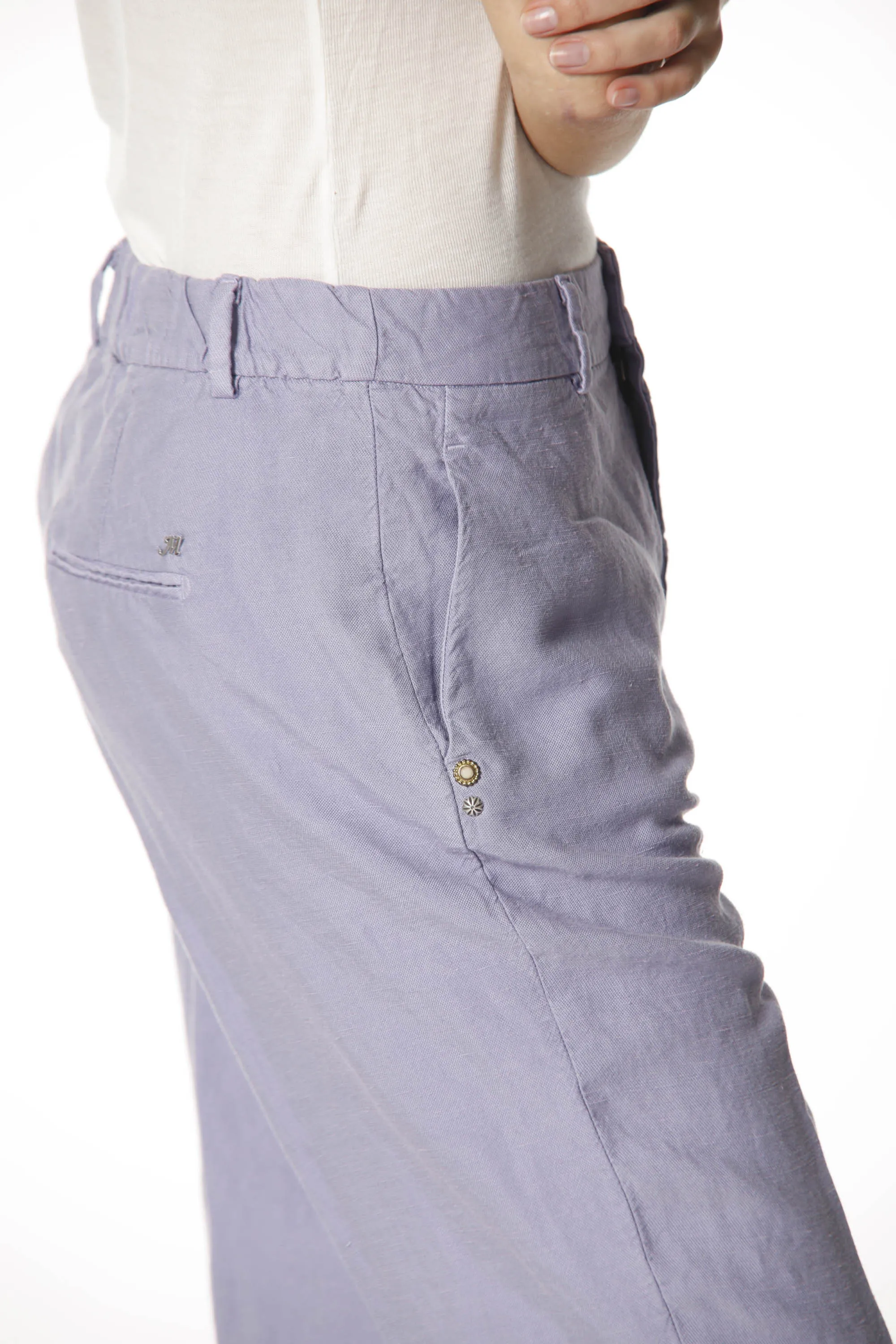 Linda Summer pantalone chino donna in tencel e lino relaxed