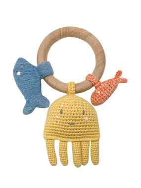 Little Sea Creatures Ring Rattle By Albetta