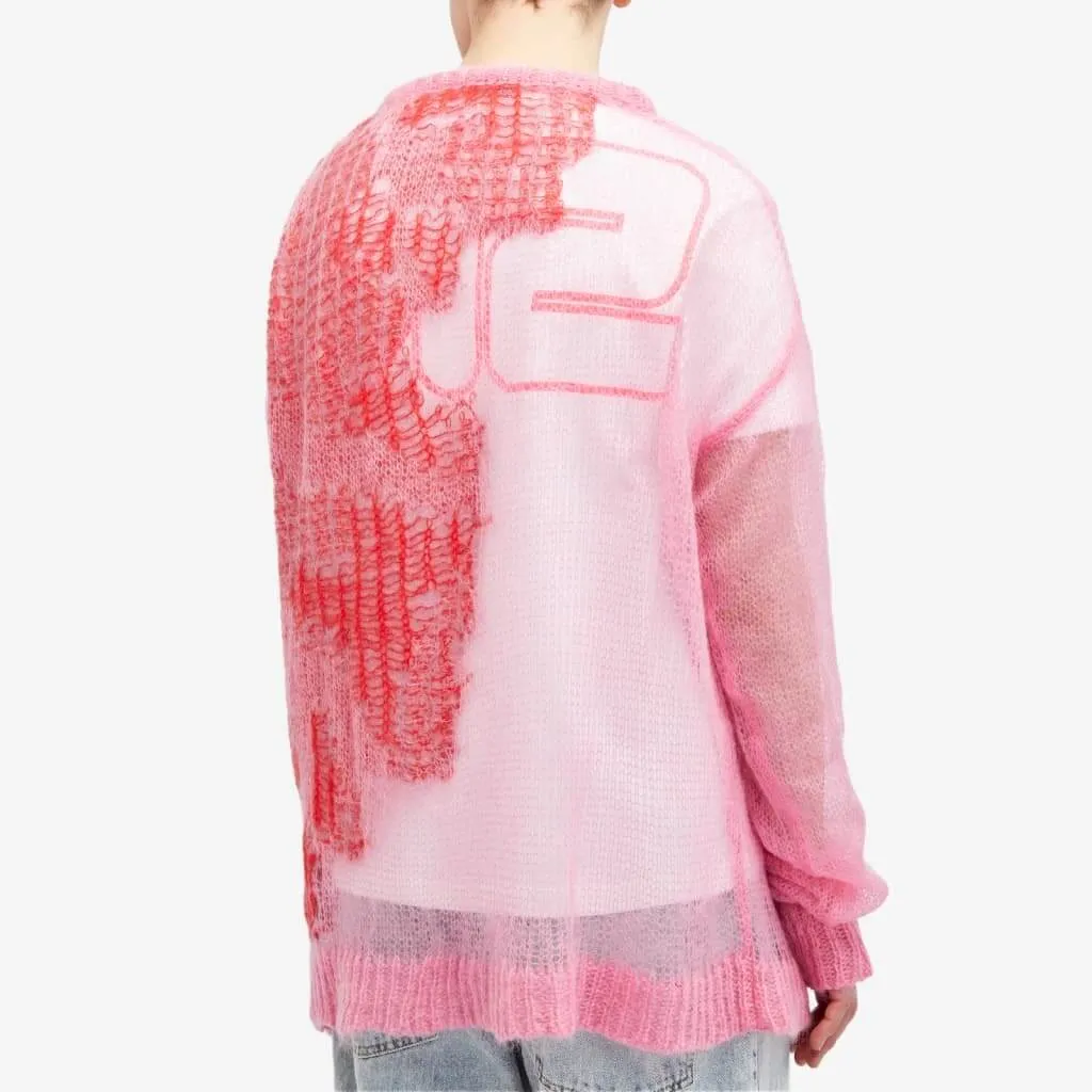Members Of The Rage Open Knit Jumper, pink/multicolor