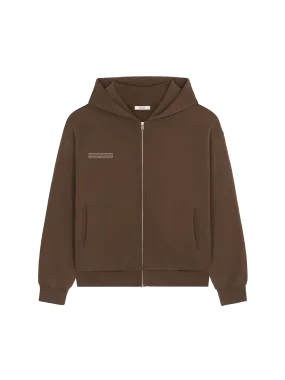 Mens DNA Heavyweight Zipped Hoodie—cacoa brown