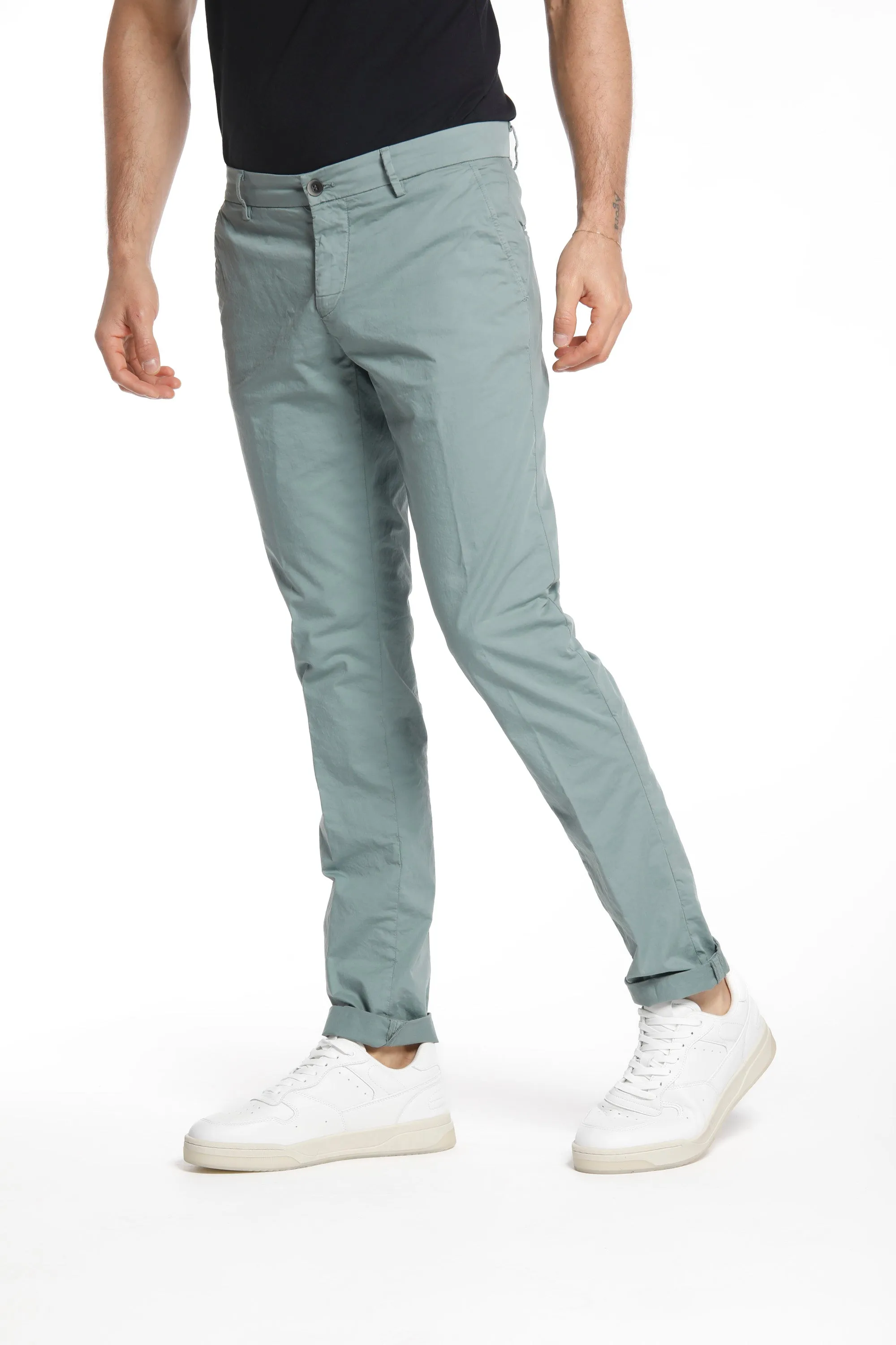 Milano Style pantalone chino uomo in gabardina stretch extra slim fit ①