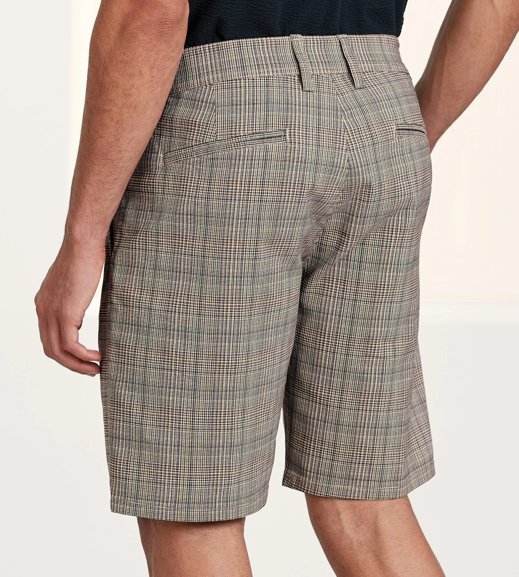 Modern Fit Plaid Chino Shorts