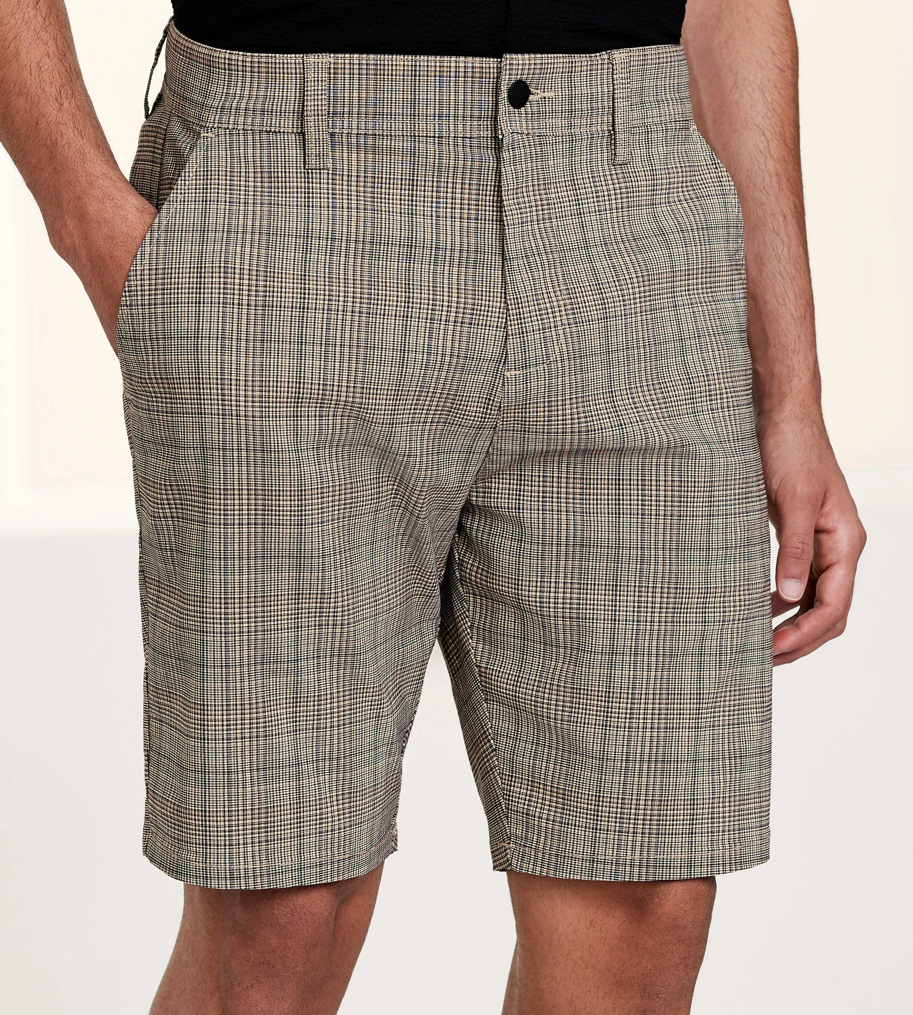 Modern Fit Plaid Chino Shorts