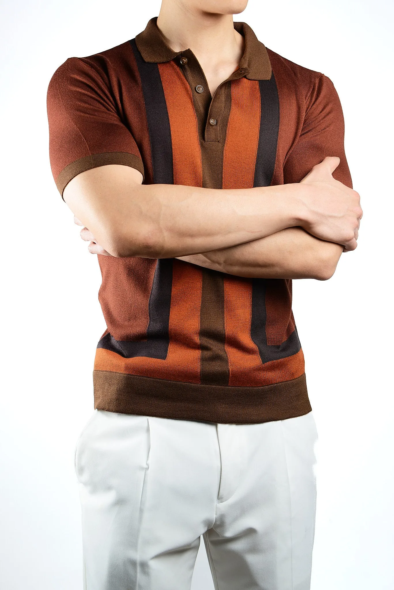MULTI COLOR COLORBLOCK KNIT POLO