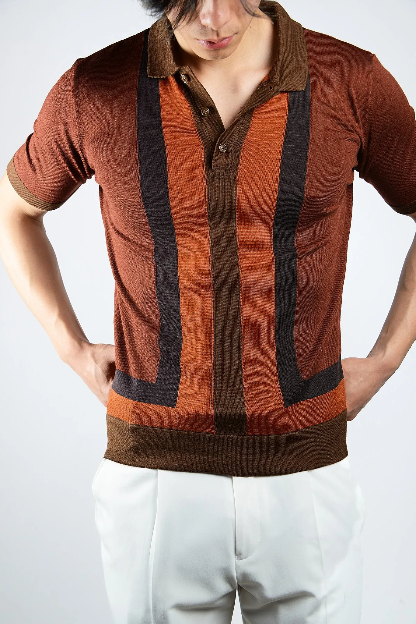 MULTI COLOR COLORBLOCK KNIT POLO