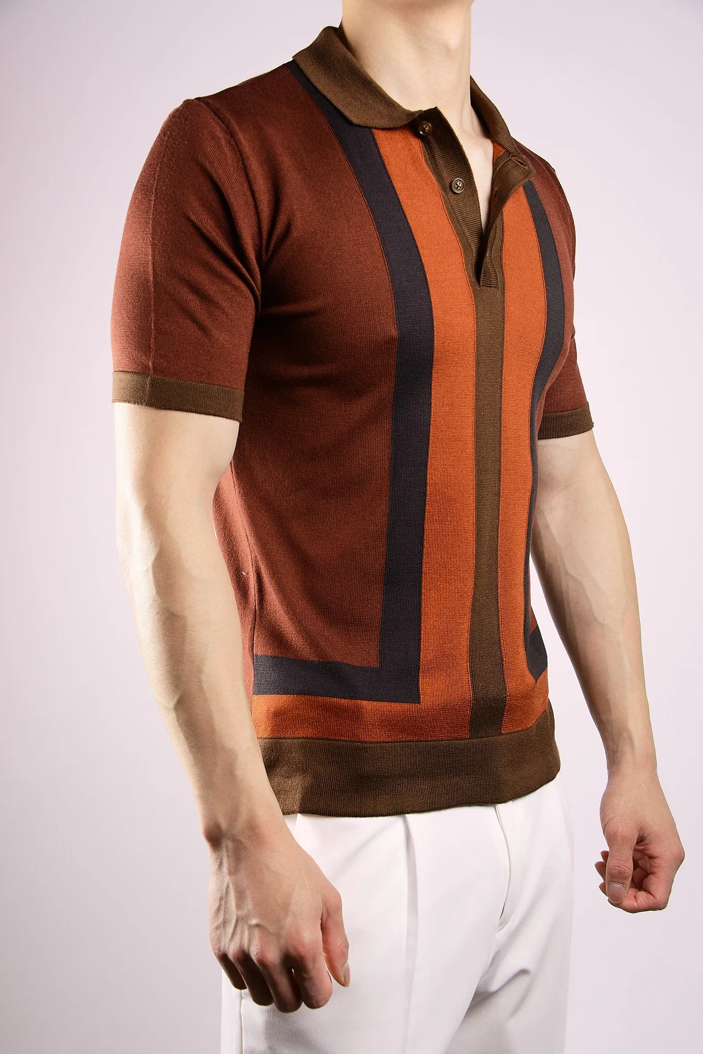MULTI COLOR COLORBLOCK KNIT POLO