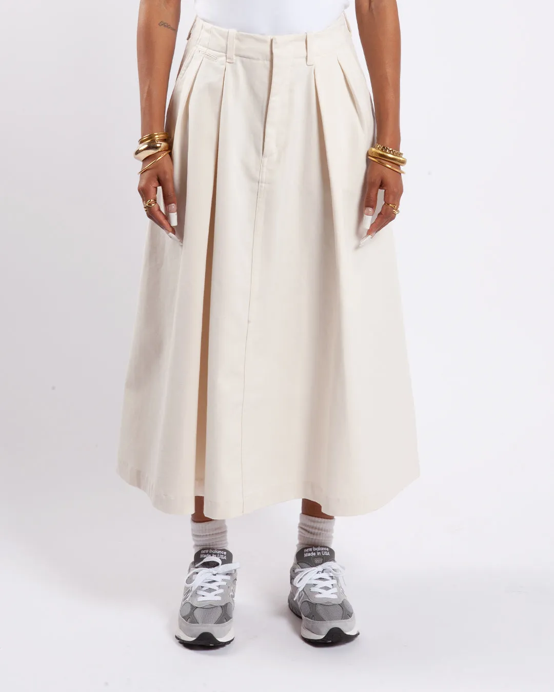 Natural Color Nanamica Chino Style Skirt
