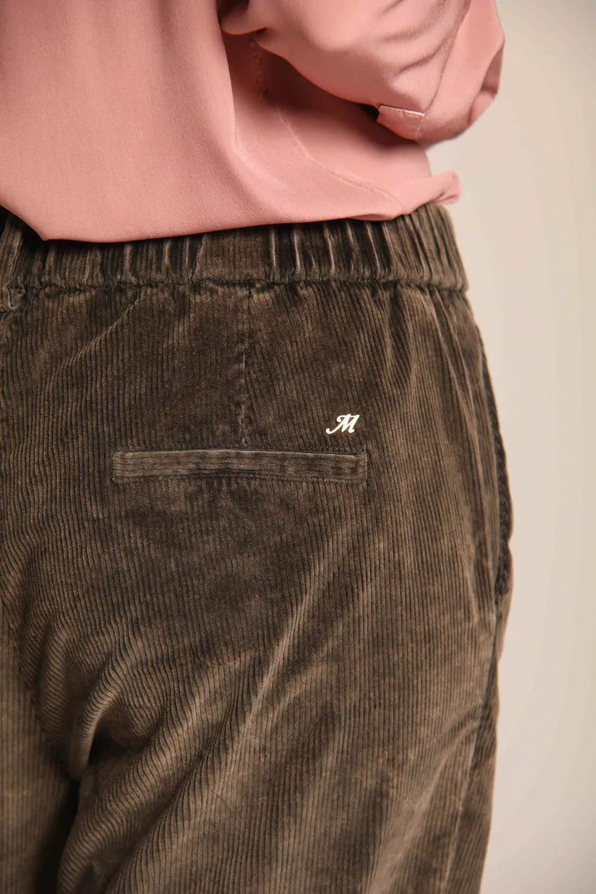 New York Cozy Straight pantalone chino donna in velluto a coste straight fit