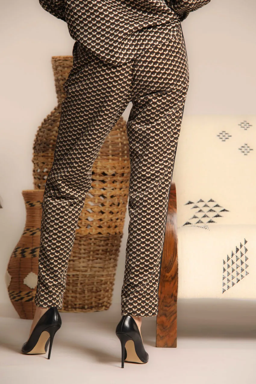 New York pantalone chino donna in velluto con pattern geometrico regular fit