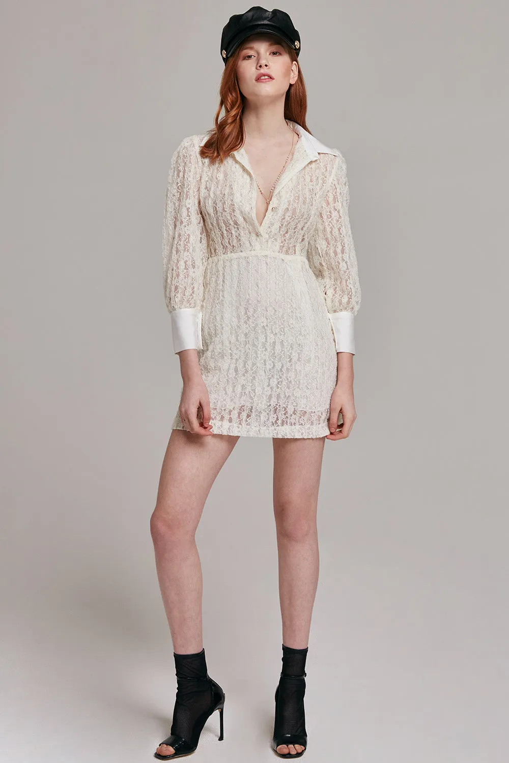 Odette Lace Blouse Dress