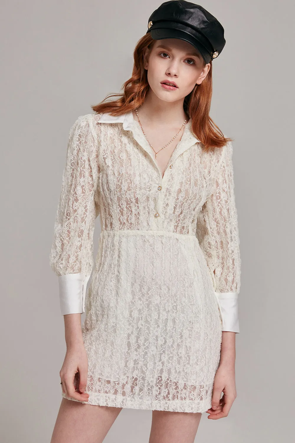 Odette Lace Blouse Dress