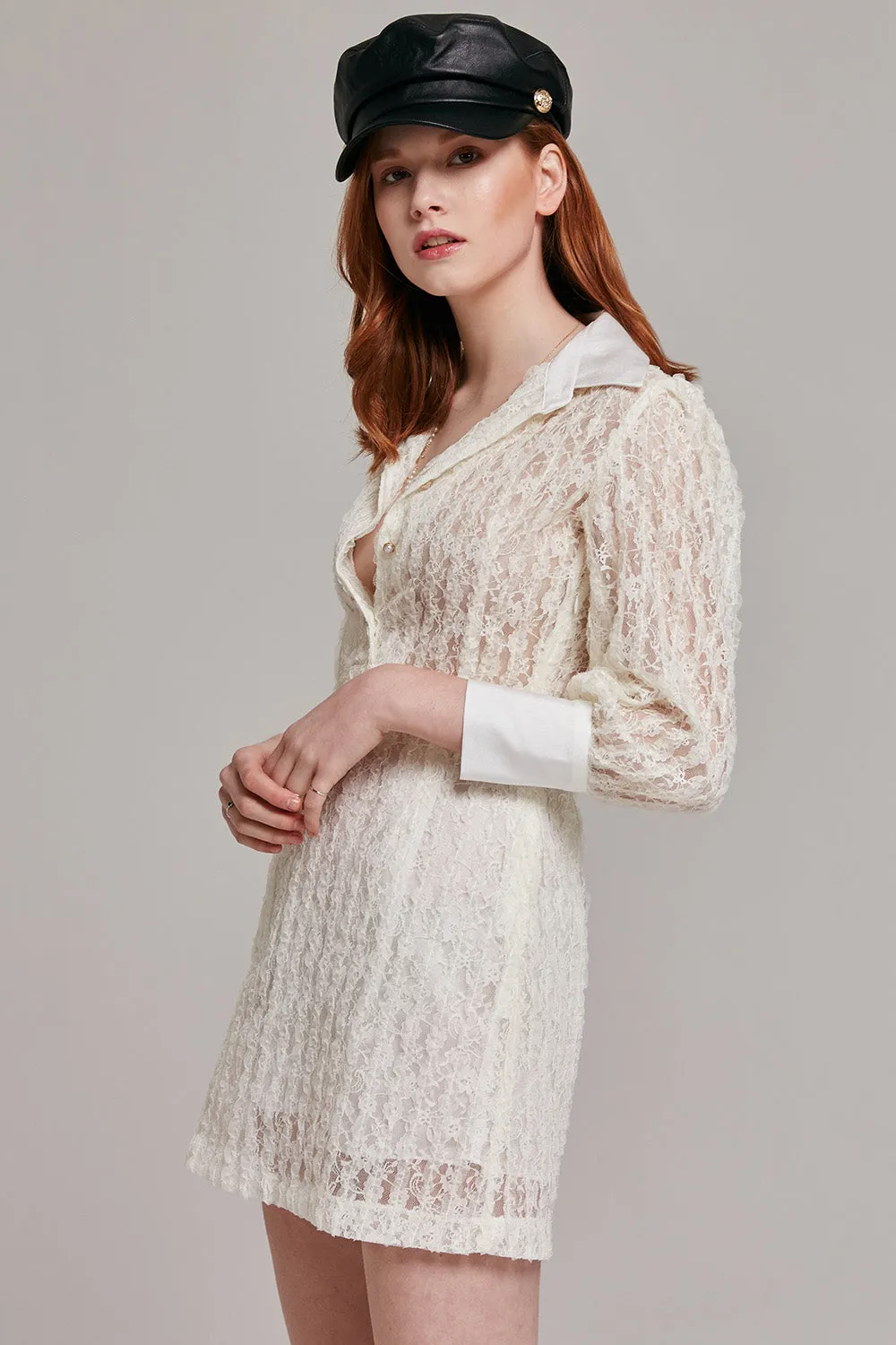 Odette Lace Blouse Dress