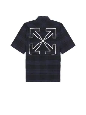 Off-White Outline ARR Flannel Over S/S Shirt Blue Black