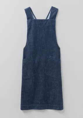 Organic Denim Cross Back Apron | Indigo