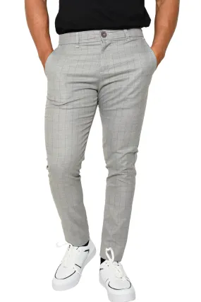 Pantalón de Vestir Básico Gris Cuadros Lyon