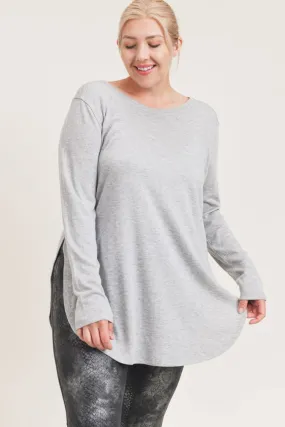 PLUS Long Sleeve Flow Top with Side Slits