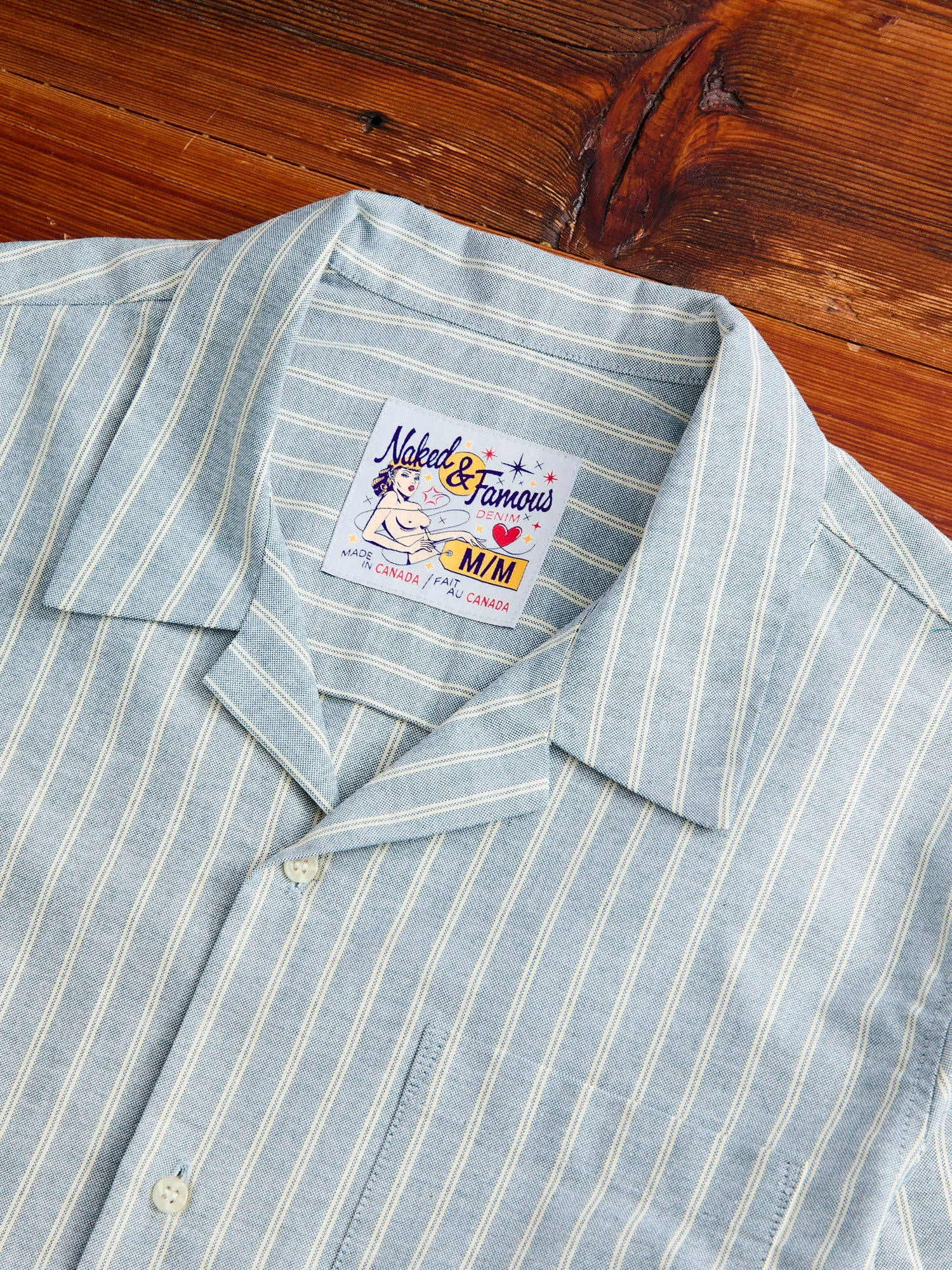 Vintage Indigo Striped Oxford Aloha Shirt