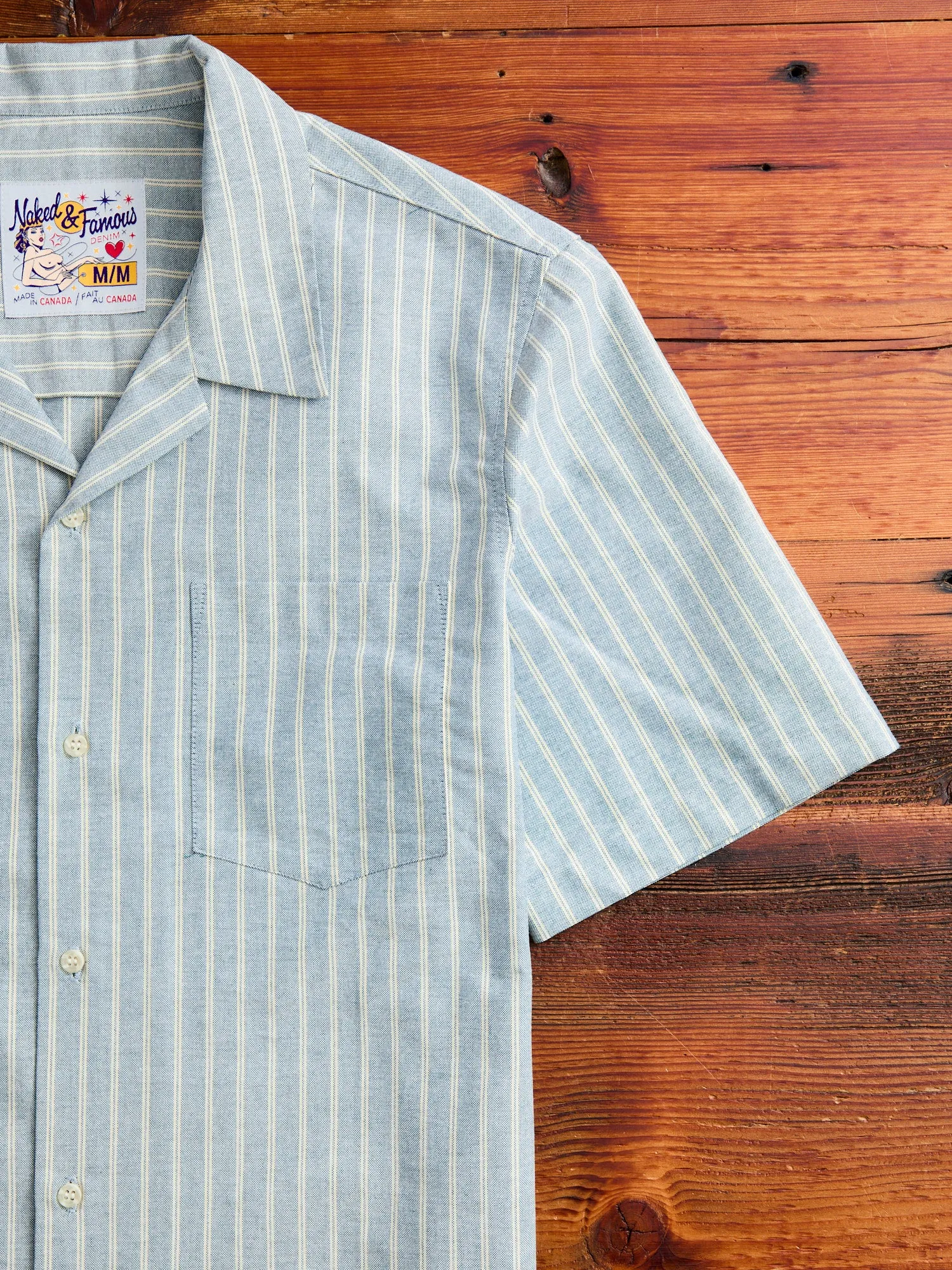 Vintage Indigo Striped Oxford Aloha Shirt