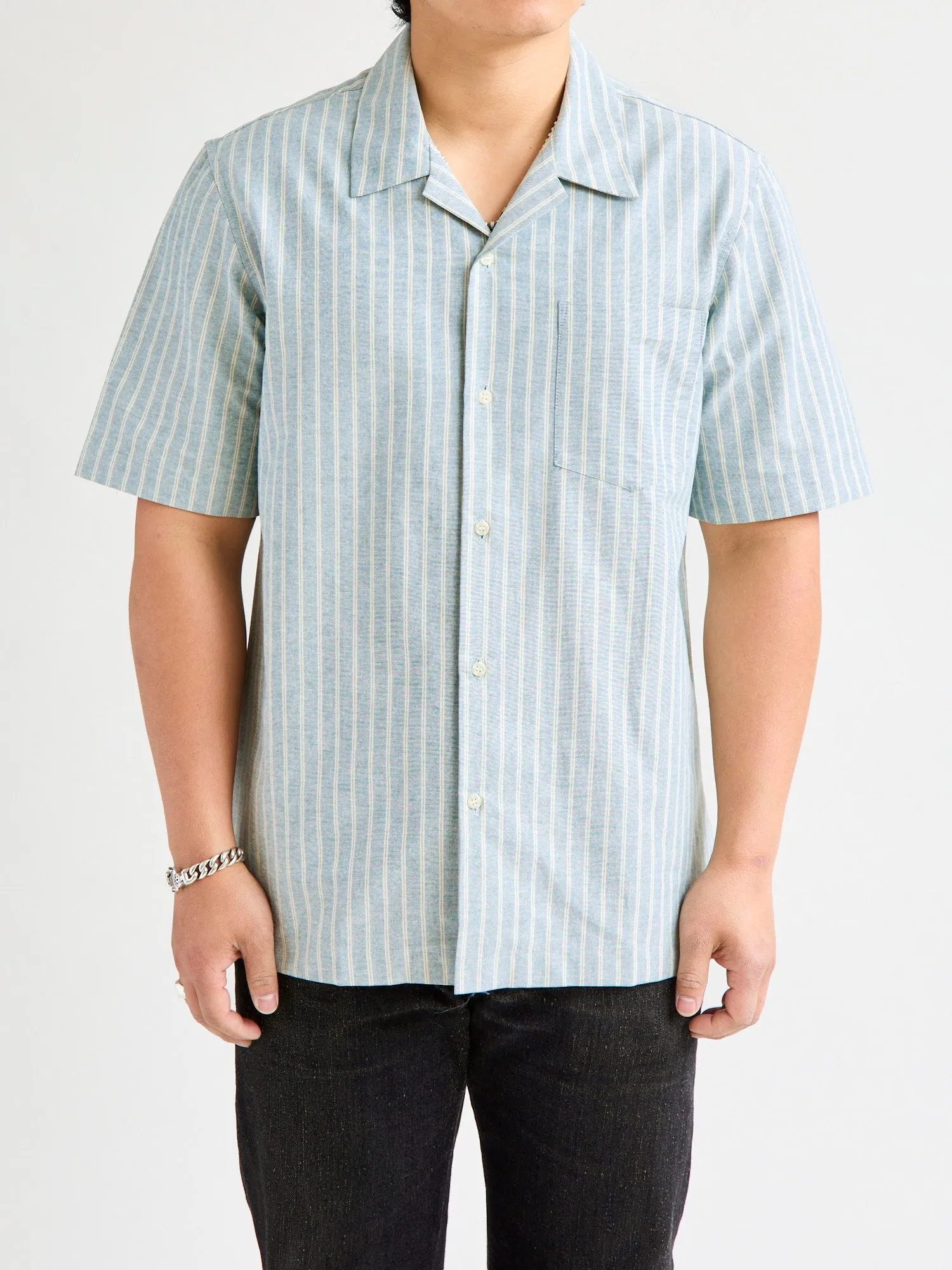 Vintage Indigo Striped Oxford Aloha Shirt