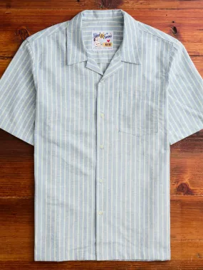 Vintage Indigo Striped Oxford Aloha Shirt