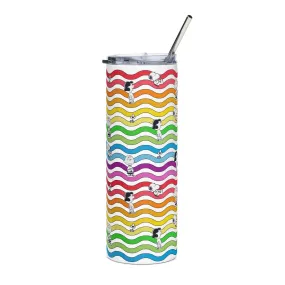 Rainbow Waves Skinny Tumbler