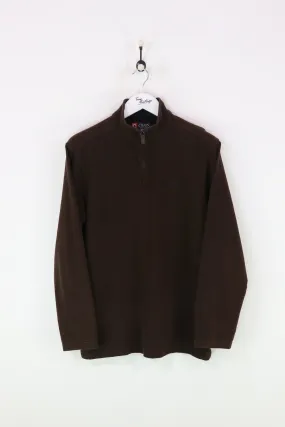 Ralph Lauren Chaps 1/4 Zip Sweatshirt Brown Large