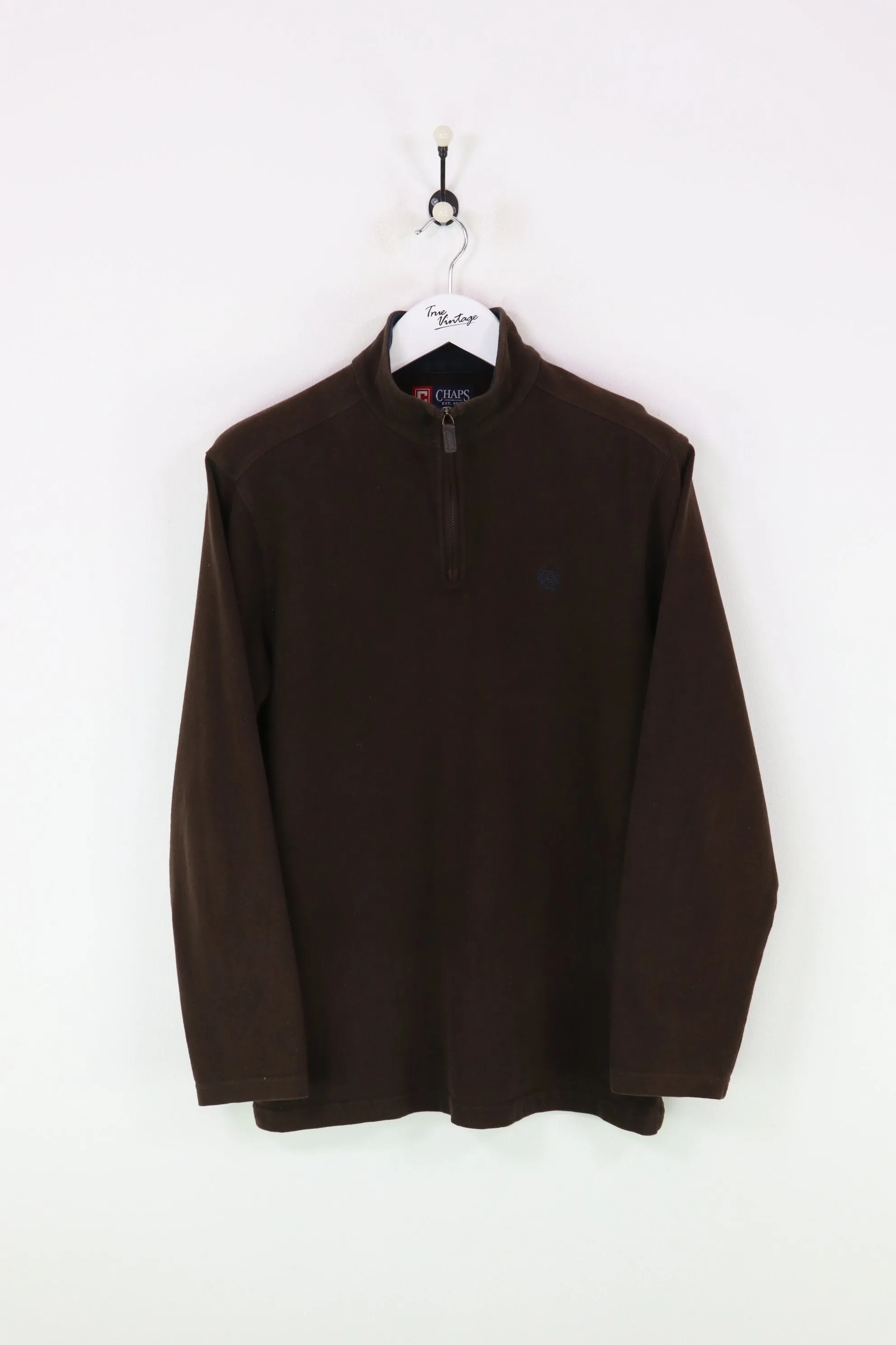 Ralph Lauren Chaps 1/4 Zip Sweatshirt Brown Large