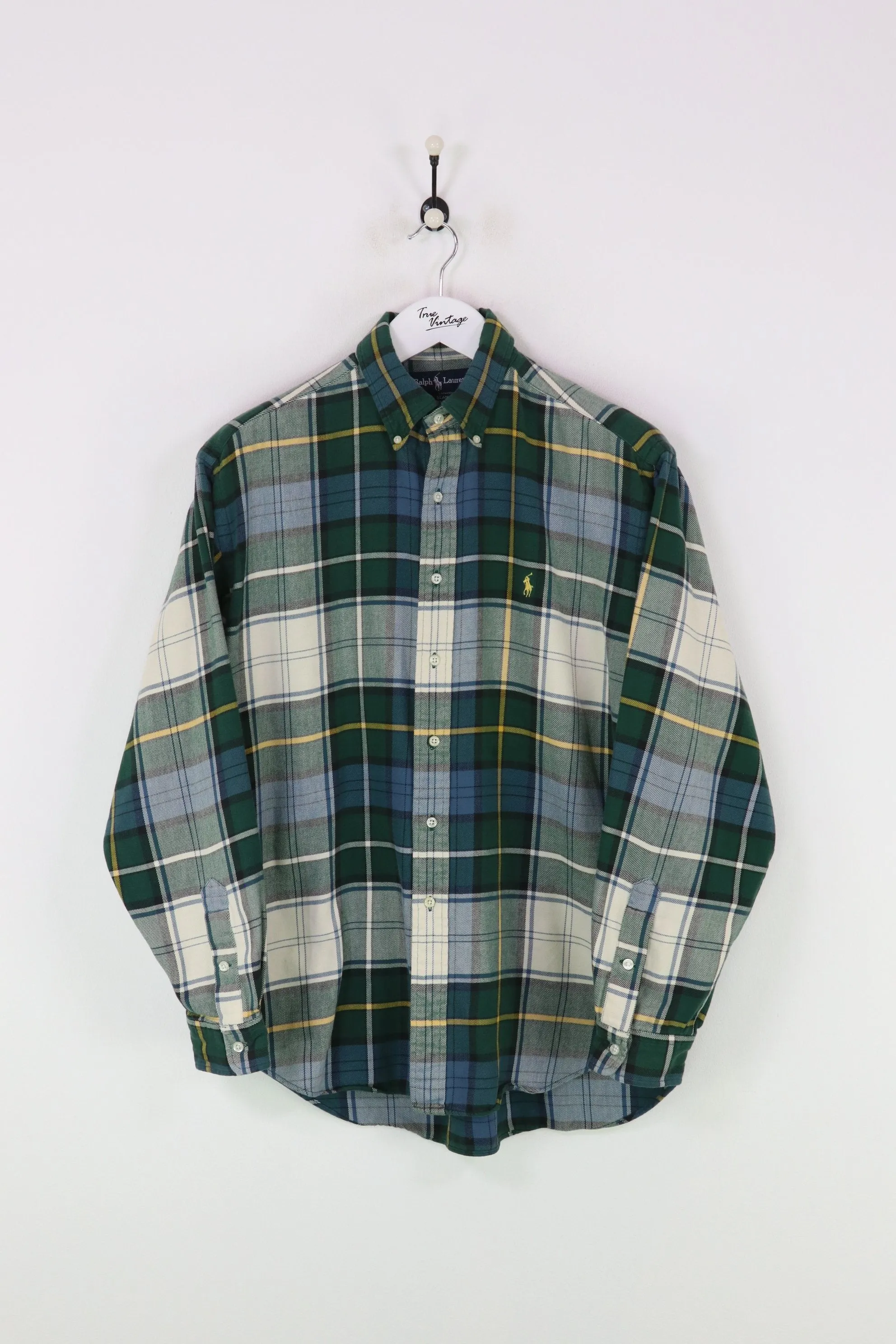 Ralph Lauren Flannel Shirt Green/Blue/White XL