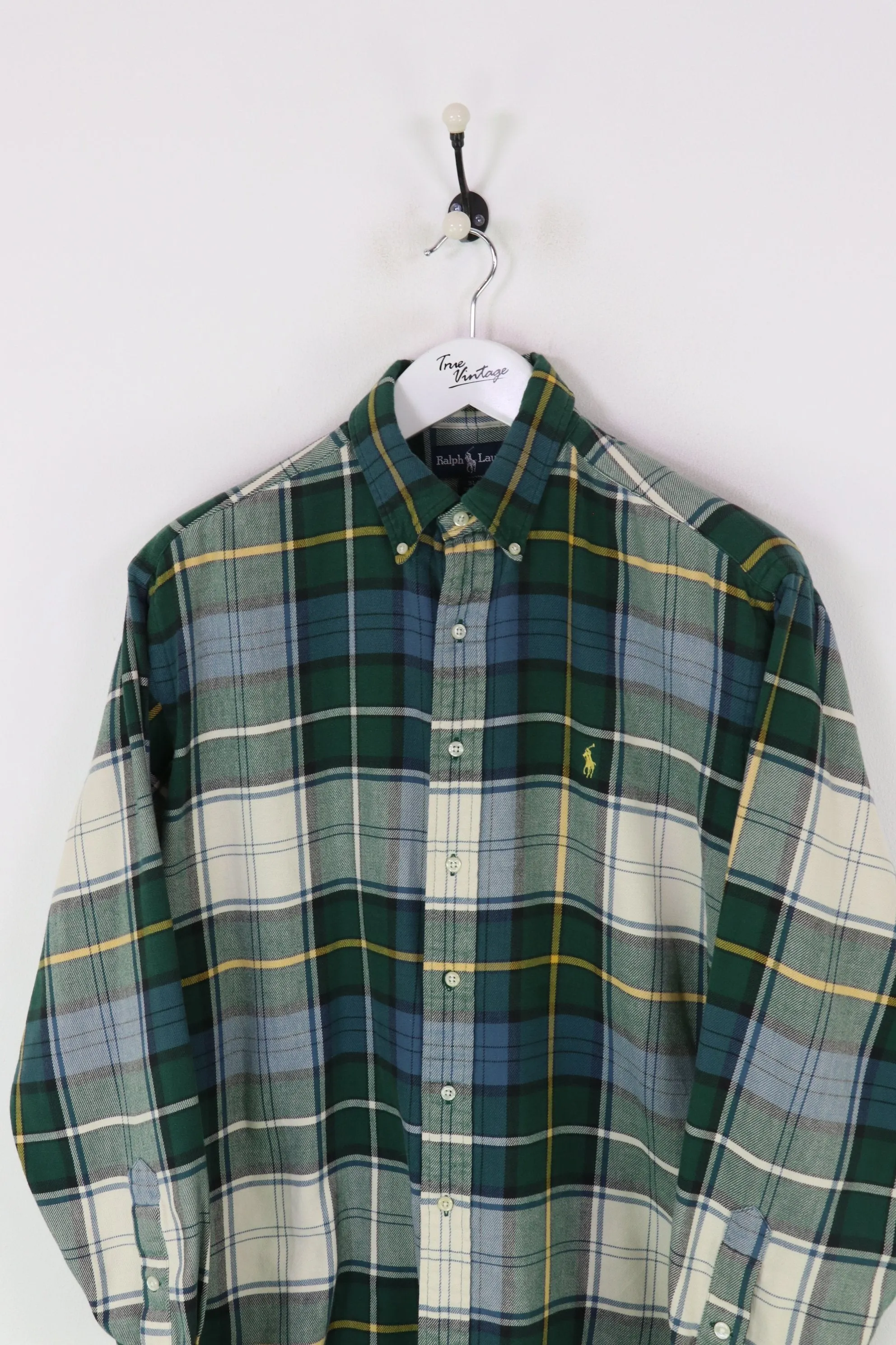 Ralph Lauren Flannel Shirt Green/Blue/White XL