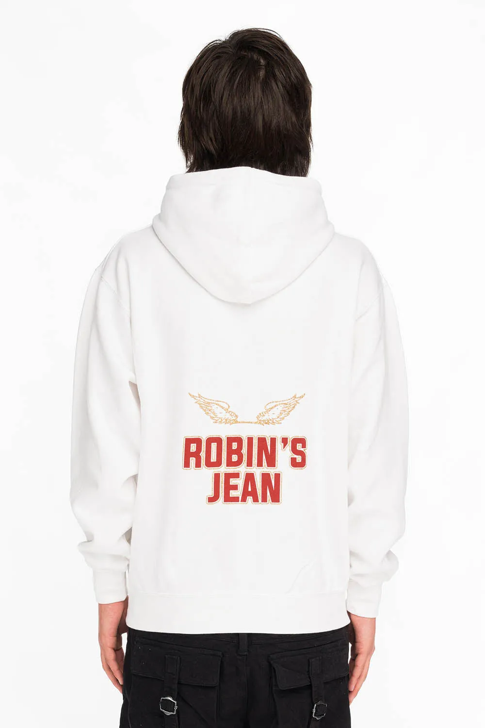 ROBIN'S SNAKE SKULL PULLOVER HOODIE IN WHITE