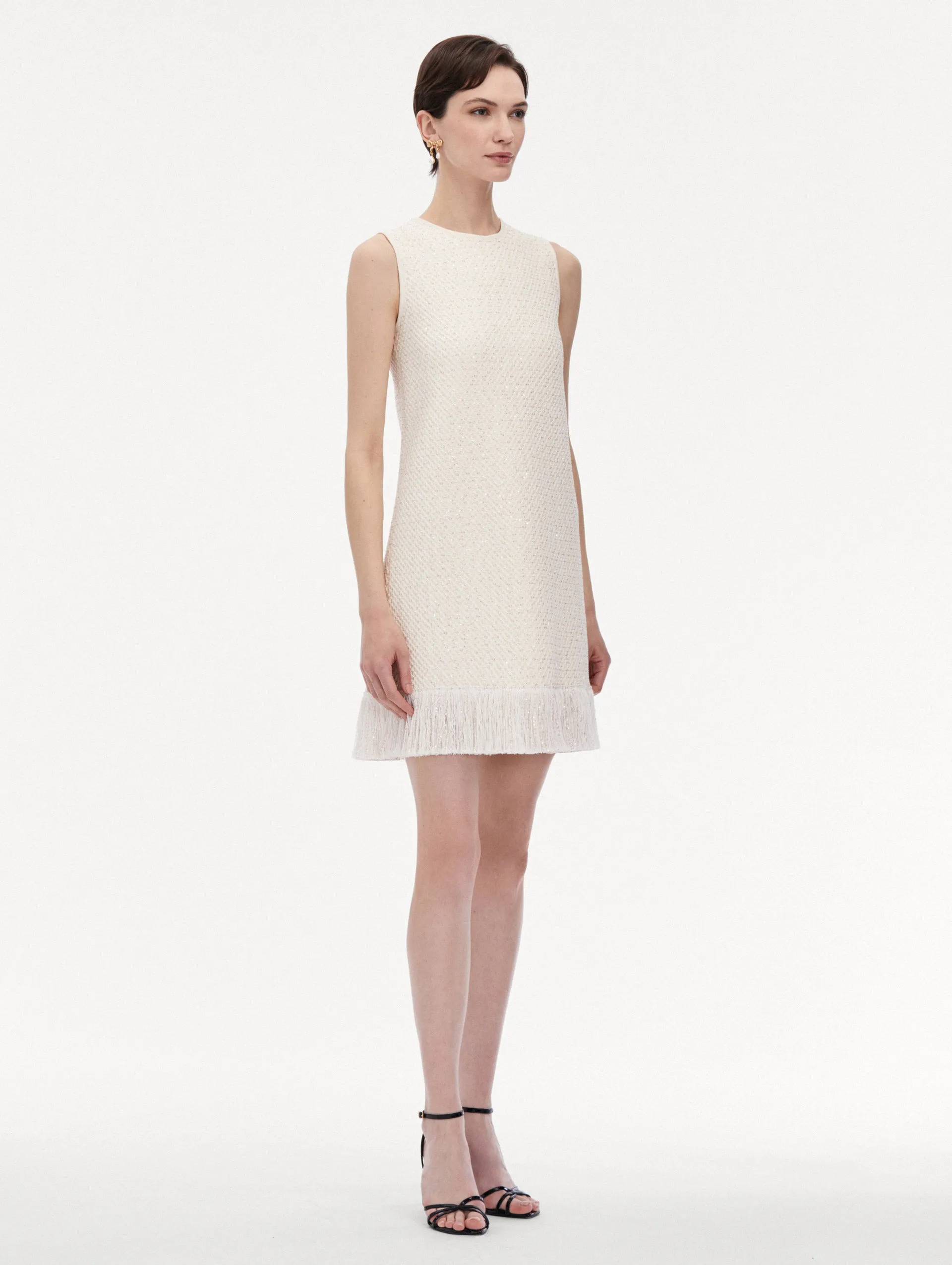 Sequin Tweed Mini Dress