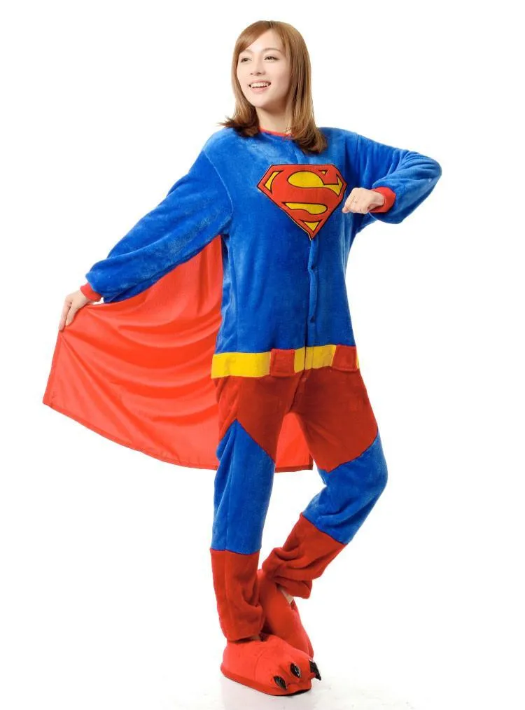 Super Hero Supermen Adult Unisex Onesies Kigurumi Costumes Pajamas