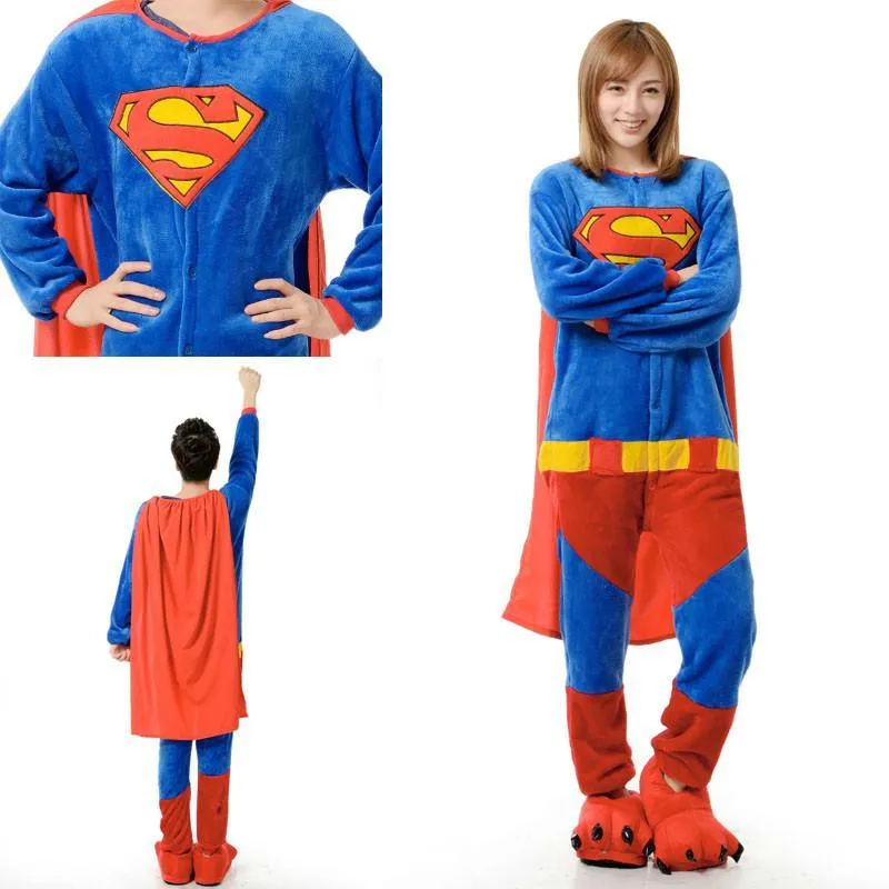 Super Hero Supermen Adult Unisex Onesies Kigurumi Costumes Pajamas