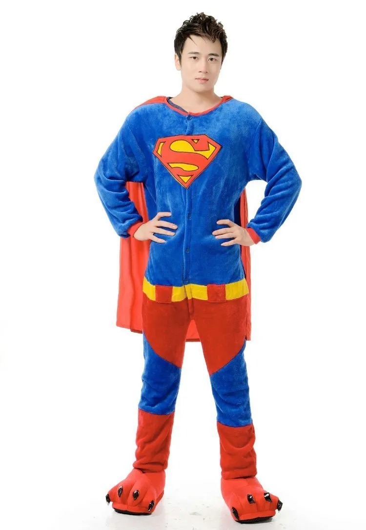 Super Hero Supermen Adult Unisex Onesies Kigurumi Costumes Pajamas
