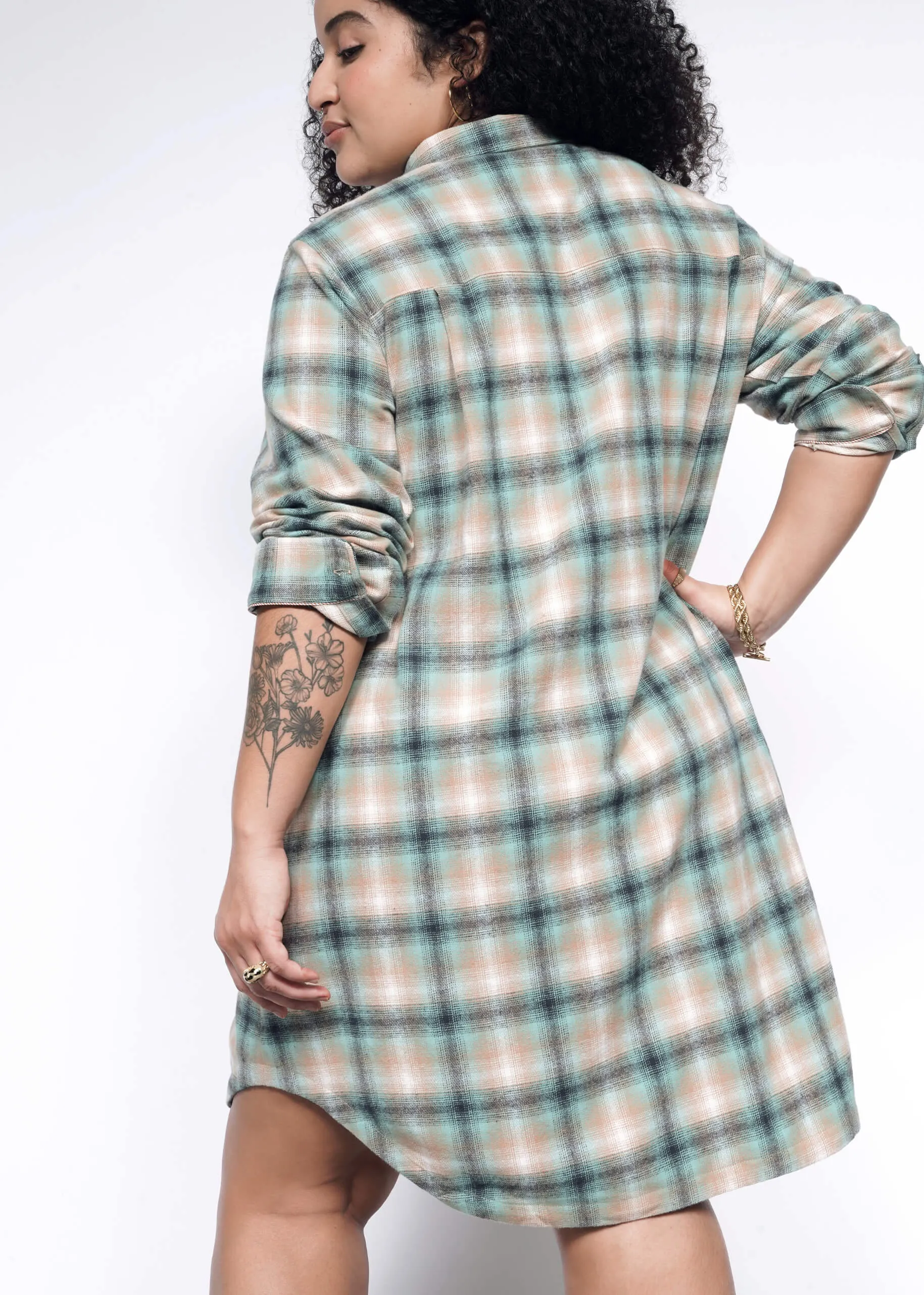The Essential Flannel Long Sleeve Shirt Dress