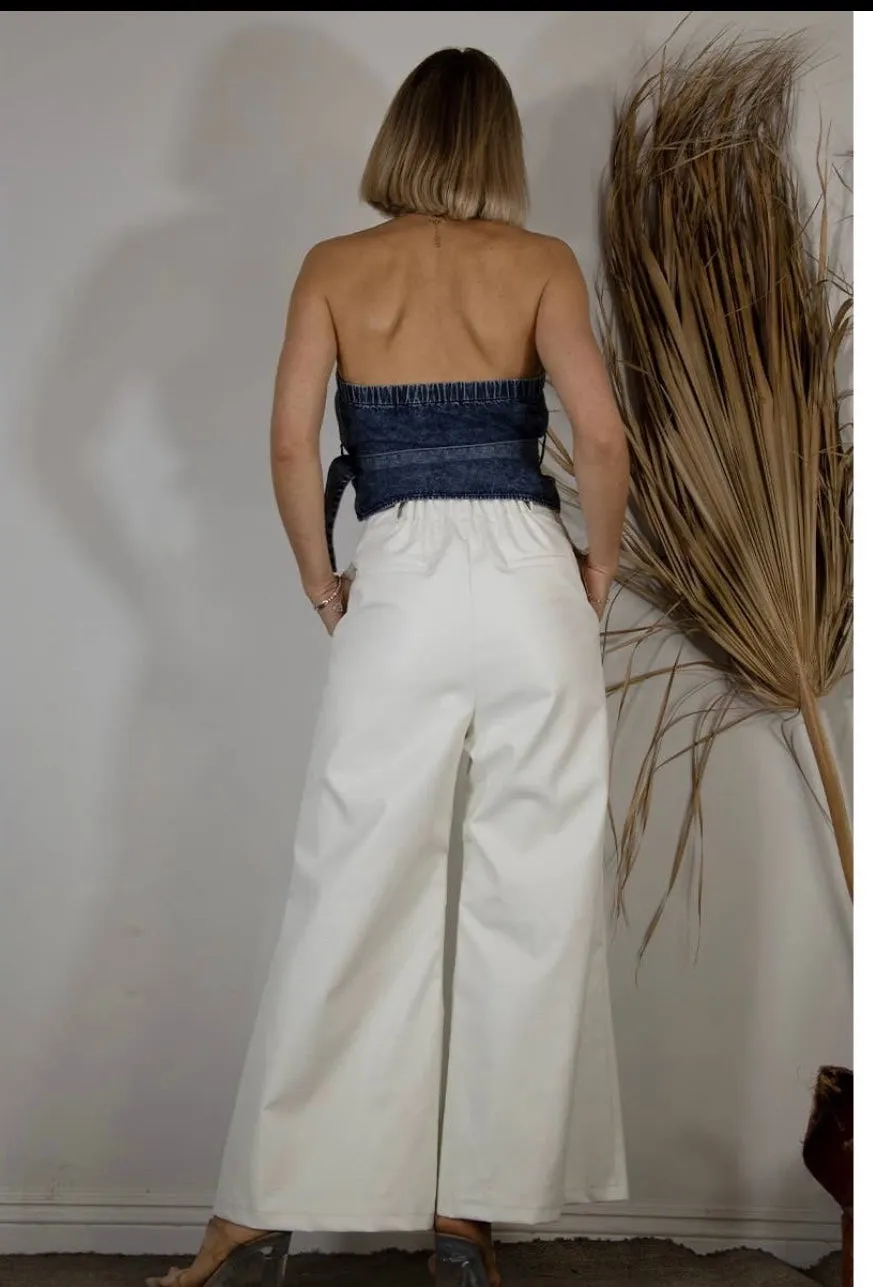 “The Ripple Effect” Denim Crop Top