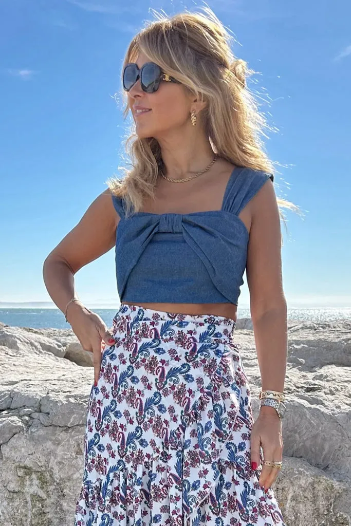 Top Laço Denim
